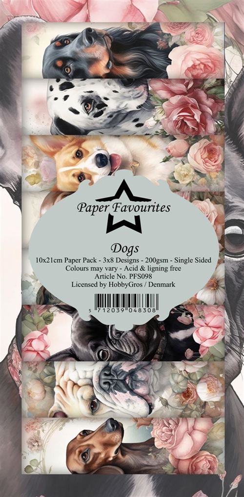 Paper Favourites slim card Dogs 3x6design 10x21cm 200g